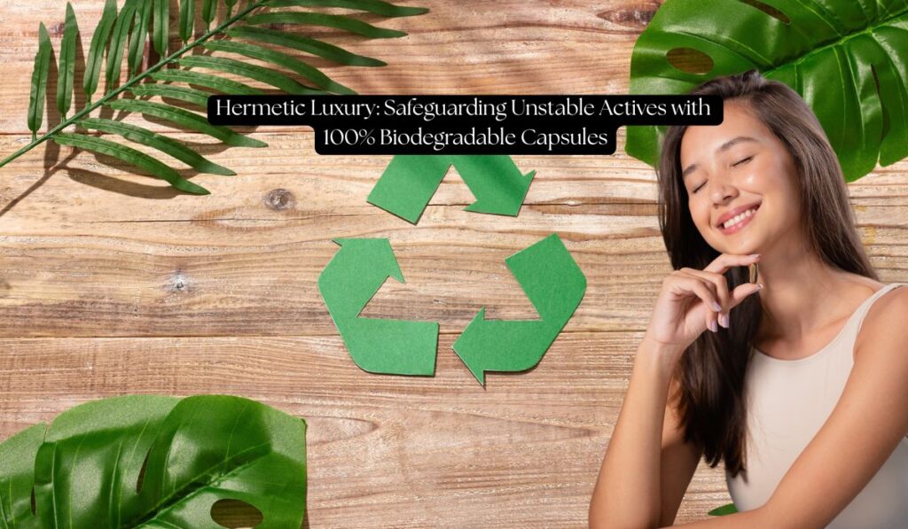 hermetic luxury safeguarding unstable actives with 100% biodegradable capsules